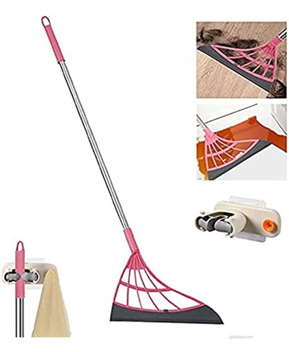 Multifunction Magic Broom Silicone Broom Wiper 2-in-1 Indoor Floor Sweeper,Easily Dry The Floor Surface and Remove Dirt and Hair Liquid Glass Wiper Sweeper Broom for Kitchen Bathroom