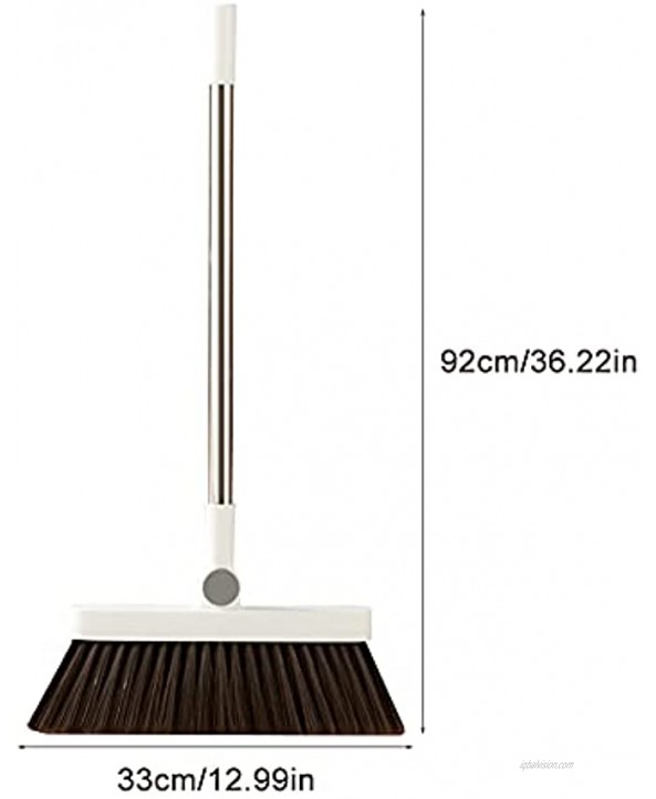 Soft Broom Indoor Sweeping Broom Brush Wide Floor Brush Detachable Long Handle 180° Rotating Head Cleaning Brooms for Home Lobby Shop Garage Schools