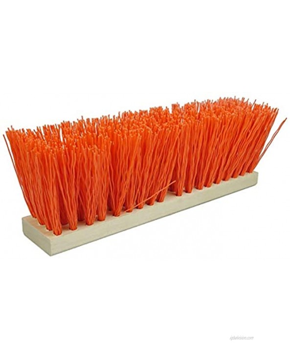 Weiler 70212 16 Block Size Orange Polypropylene Fill Hardwood Block Street Broom Natural Made in the USA