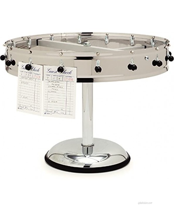 Carlisle 3812MP Stainless Steel Portable Order Wheel with 12 Clips 14 Diameter x 5-3 4 Height