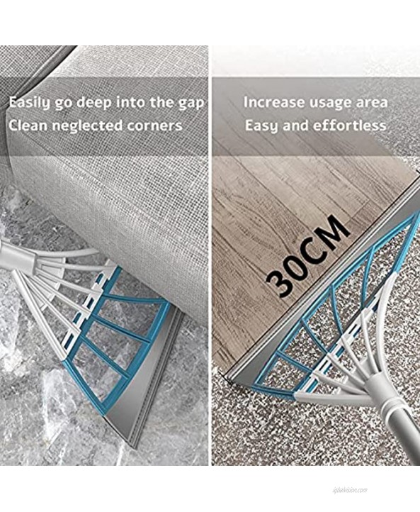 Desarylis 2 Pack Multifunction Magic Broom Silicone Magic Broom Sweeper with 2 Punch-Free Hook Detachable Glass Wiper Hair Sweeping mop Easily Dry The Floor Surface for Kitchen BathroomBlue+Green