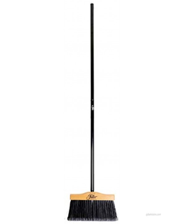 Fuller Brush Wooden House Broom Heavy-Duty Wide Wood Sweeper Head with Long Bristles for Sweeping Indoor-Outdoor and 2-Pc Black Steel Handle Available in 2 Sizes Perfect for Household & Yard Use