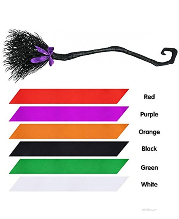 JOYIN 54.5'' Witch Broom with Ribbons for Kids Adult Halloween Women's Wicked Witches Broomstick Costume Parties Photo Booth Accessory Halloween Decorations