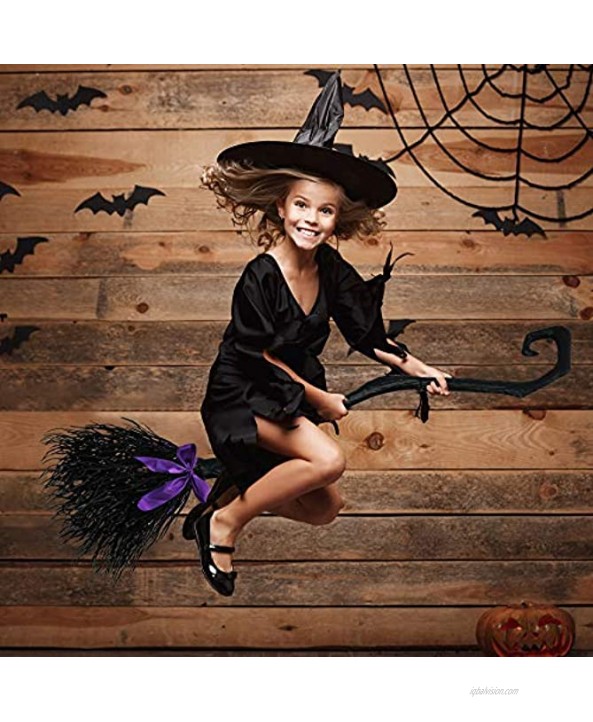 JOYIN 54.5'' Witch Broom with Ribbons for Kids Adult Halloween Women's Wicked Witches Broomstick Costume Parties Photo Booth Accessory Halloween Decorations