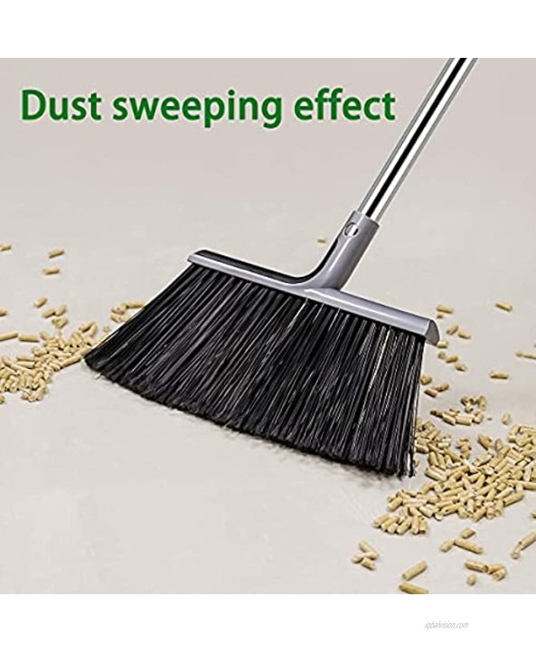 Outdoor Indoor Broom for Floor Cleaning with 58 inch Long Handle Angle Brooms Heavy Duty for Home Garage Kitchen Office Courtyard Lobby Lawn Concrete