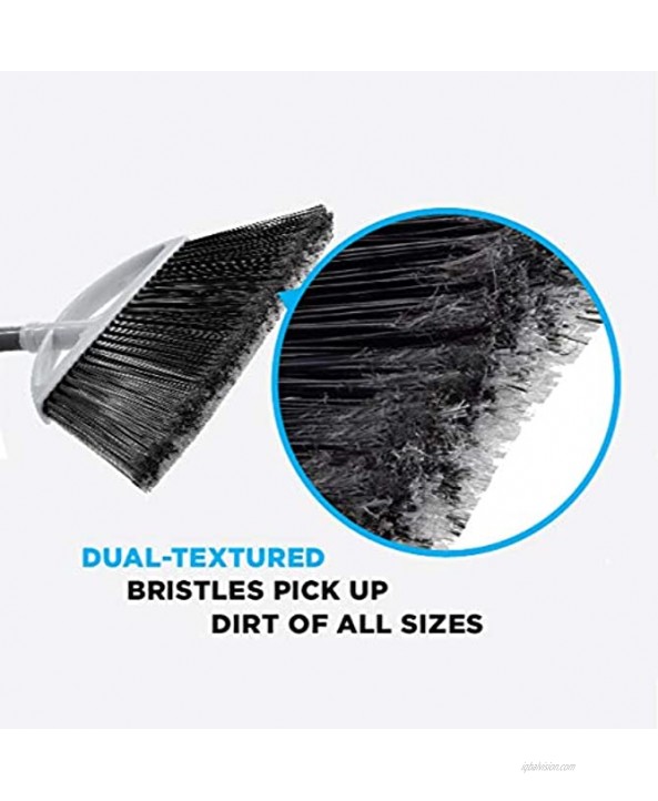 Radley & Stowe Angle Broom & Dustpan Set with Dual-Textured Bristles Grey